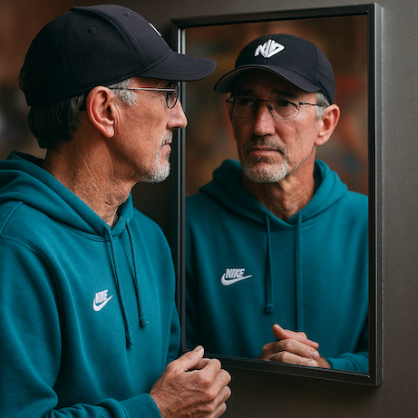 Darren Cahill in mirror